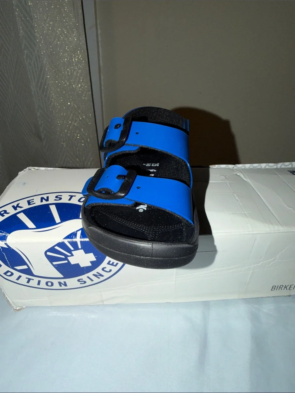 Birkenstock Kids Blue and Black EVA Sandal Slides